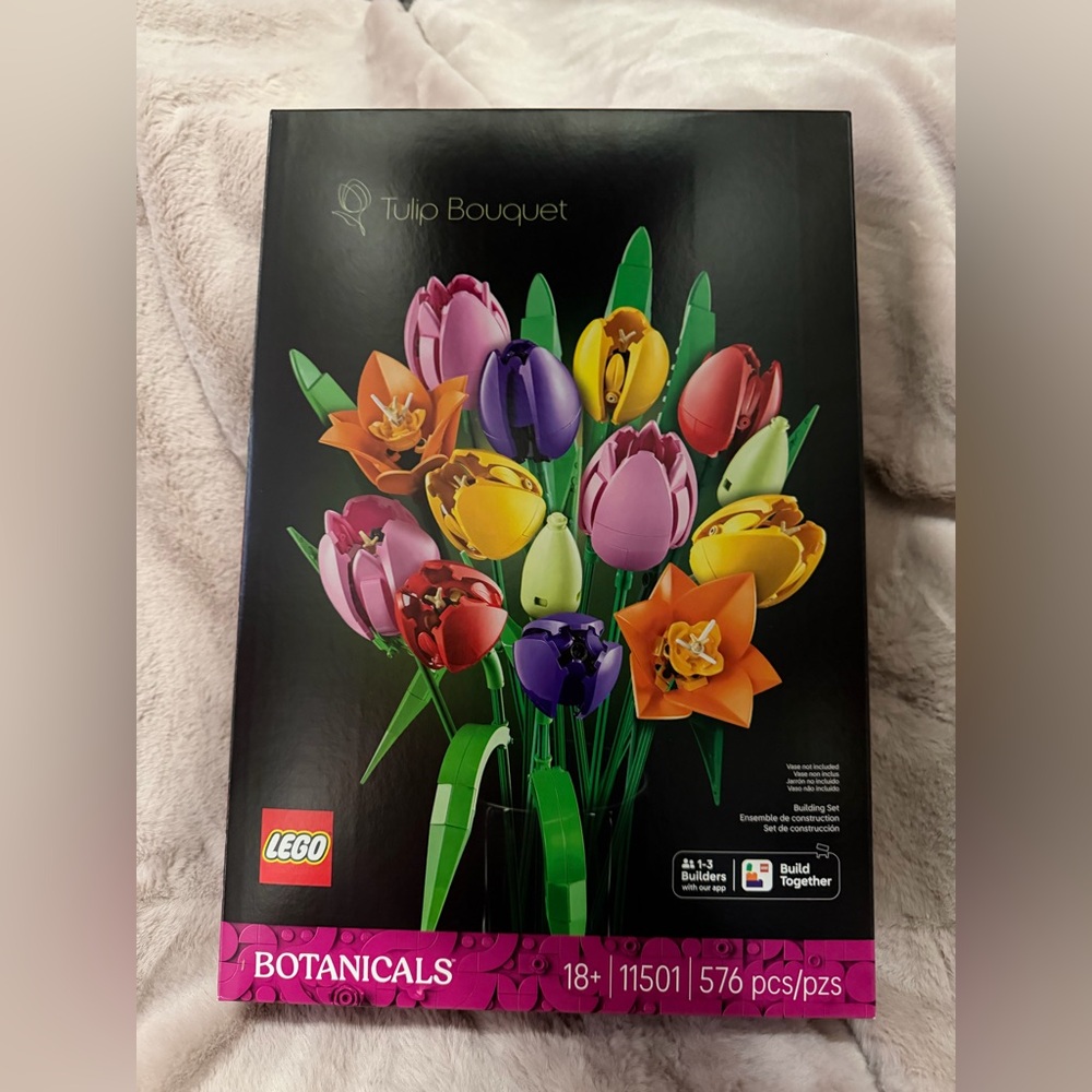 Lego Botanical Tulip Bouquet - Red, Yellow, Purple, Pink, Orange, Green